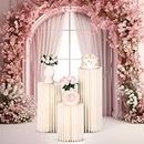 Spiareal 3 Pcs Foldable Cylinder Pedestal Stand for Parties Columns Pedestal Display Stands Round White Cylinder Column Table Roman Pillar for Wedding Birthday Baby Shower Party Decor 15.7/23.6/31.5In