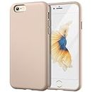 JETech Silicone Case for iPhone 6s Plus/6 Plus 5.5 Inch, Silky-Soft Touch Full-Body Protective Case, Shockproof Cover with Microfiber Lining (Gold)