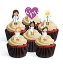 Girl Nurses Mädchen Krankenschwestern Ärzte Krankenhaus # 1 essbare Cupcake Toppers - Stand Up Waffelkuchen Dekorationen (Packung mit 24)