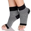 QUADA Ankle Brace Support Sleeve (1 Pair) - Best Ankle Compression Socks for Plantar Fasciitis, Arch Support, Foot & Ankle Swelling, Achilles Tendon, Joint Pain, Injury Recovery. (Black)