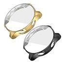 Gatuida Watches 2pcs Absorbing Cover Black Coverage Fashion Frame Forerunner for Shell Compatible Golden, Scratch Full Case Anti/Electroplated Reloj Reloj Inteligente