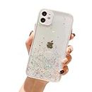 VONZEE® Case Compatible with iPhone 11 (6.1 inch), Non Moving Glitter Cover for Girls & Women Soft TPU Shockproof Anti Scratch Drop Protection Cover (White)