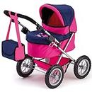 Bayer Cochecito de muñecas, carro, carrito muñeco, con bolsa, alto, color rosa y azul (13013AA)