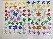 Chuz N Pick Fancy Star Shaped Self Adhesive Glitter Stickers (Multicoloured) Home Decoration, Card Making, Scrapbooking, Paper Decoration, School Craft Set of 80 Pieces Size Variation
