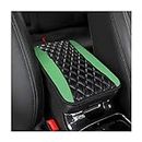 CGEAMDY Car Center Console Cushion Pad, Universal Leather Waterproof Armrest Seat Box Cover Protector,Comfortable Car Decor Accessories Fit for Most Cars, Vehicles, SUVs (Green)
