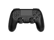 Wireless Controller Gamepad for PS4/PS4 pro /PS4 Slim/PC with Type-C USB Charge Cable with Dual Vibration, Clickable Touchpad, Audio Function, with Thumbsticks | 2 High-Rise, 2 Mid-Rise (Black)
