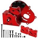 Vgoohobby Aluminum Transmission Case Gearbox Housing Cover w/Motor Plate Compatible with 1/10 Traxxas Slash 2WD Rustler Stampede Bandit 2WD RC Car Replace 3691 (Red)