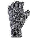 Heat Holders Men's Fingerless Gloves - One Size Fits Most for Ultimate Winter Warmth (Charcoal)