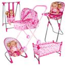 Doll Stroller Playset Doll Nursery Role Play Playset Stroller Swing Chair Bed