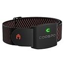 COOSPO HW9 Cardiofréquencemètre Bracelet Bluetooth 5.0 Ant+ avec HRV, Smart LED Fréquence Cardiaque Brassard IP67 Étanche Compatible avec Wahoo Zwift Strava Adidas