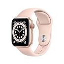 Apple Watch Series 6 GPS + Cellular, 40mm Gold Aluminium Case with Pink Sand Sport Band - Regular (Renewed)