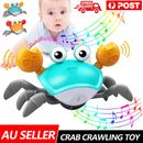 Electric Crab Crawling Toy + Music Light Effect USB Rechargeable Kids Toy AU