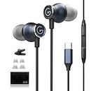 USB C Headphones Wired Earbuds for Samsung, Type C Wired Magnetic in-Ear Earphones with Microphone for Galaxy S23 Ultra S22 S21 iPhone 15 Pro Max Plus Google Pixel 7 6 5 4 OnePlus Cell Phones