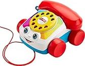 Fisher-Price Plastic Chatter Telephone, Colourful Toy With Sound For Pretend Play And Pull Along Toy, Multicolor
