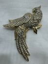 18KGP Bird Brooch (3” x 2.25”). Made with Swarovski Crystal. Gift. Party. Event