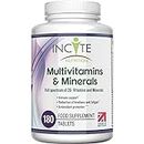 Multivitamin and Minerals | 180 Vegan Tablets | 26 Key Vitamins and Minerals for Women and Men | 6 Months Supply | Multivitamin Supplements 1 a Day Serving | Made in The UK by Incite Nutrition®