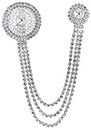 RAADHE CREATION Diamond Brooch For Men suit blazer sherwani and Women saree pins for wedding golden (Brooch 029)