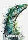 Watercolor Lizard Address Book: Up to 312 Entries with Alphabetical A-Z tabs, Name, Home/Work/Mobile Phone Numbers, E-mail, Birthday, Anniversary & ... Gift For Animal Lovers | 8 x 10 Inches
