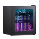 HCK 48L Mini Beverage Fridge,Refrigerator with Cyberpunk Modern Lighting,0-15°C