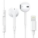 Apple Earbuds Headphones with Lightning Connector [Apple MFi Certified] Built-in Microphone & Volume Control, Noise Isolating Wired Earphones for iPhone 14/13/12/11/XR/XS/X/8/7 Support All iOS