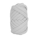 Trintion Hand-Knitted Chunky Yarn 25m Super Chunky Yarn Arm Knitting Yarn DIY Hand Roving Yarn Washable Cotton Polyester Chunky Yarn for Handmade Blankets Scarf Sweater (Light Grey)