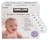 Kirkland Signature Pañales Tamaño 2 (15 lb - 8,2 kg) 174 unidades con toallitas exclusivas para la salud y al aire libre