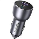 UGREEN 52.5W Car Charger, Dual Ports USB C Car Charger PD 30W/SCP 22.5W, Car USB Charger Compatible with iPhone 15/14/13, iPad Pro/Mini/Air, Galaxy S24/S23/S22/S21 PPS 25W, Pixel 8/7/6, Huawei