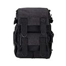 F FABOBJECTS® Laptop Travel Classical Schoolbag Canvas Dslr Camera Digital Backpack 15'' Laptop Backpack For Photographer s (Color : Black grey, Size : S)