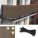 Goleray 3'x50' Privacy Screen Balcony Covers for Apartments Patio Fence Panels for Railing, UV Protection Outdoor Temporary Fencing for Deck Porch Garden, Brown