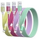 HKYUSHINE iPhone Charger, 4Pack [1M/2M/2M/3M] MFi Certified Lightning Cable Braided iPhone Charger Cable Fast Charging Lead for iPhone 14 13 12 11 XS XR X Pro Max 8 7 6S iPad iPod AirPods