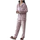 Amazon Cyber of Monday Sale Womens Flannel Pajamas Set Winter Thermal Loungewear Warm Soft Long Sleeve House Coat and Pants Sleepwear Discount Prime Membership