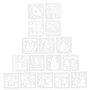 ADOCARN 16pcs Christmas Painting Template Stamp Stencil Diy Tools Kids Birthday Party Favor Kid Drawing Template Holiday Stencils Reusable The Pet Furniture Lip Gloss Child