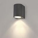 Ledvion Vesta | Lampada da parete a LED per esterni bianco rotondo | 1 x GU10 Down | Lampada da parete | Lampada da parete | Lampada da esterno | IP54