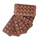 Lot de 6 Moules Silicon pour Chocolat Bonbons Glaçons Gelée Gâteaux, Anti-adhésif DIY Baking Mold Chocolate Mould Cuisine Cuisson Outil 6 Formes (Coeur | Rose | Fleur | Étoile | Smiley | Coquille)