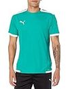 PUMA Team League Maglia T-Shirt, Verde Pepe Bianco, M Uomo