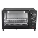 4 Slice Toaster Oven with 3 Setting, Baking Rack and Pan, Black, New