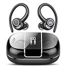 Csasan Bluetooth Kopfhörer Sport, Kopfhörer Kabellos Bluetooth 5.3 mit Ohrhaken, 48Std 3D Stereo In Ear Kopfhörer mit ENC Mic, Dual LED-Anzeige, Touch Control, IP7 Wasserdicht Ohrhörer(2024)