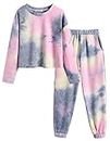 Arshiner Girls Tie Dye Tracksuits Set Kids Outfits Sweatsuits Set Cute Pullover Hoodies Sweatshirts and Sweatpants Outfit