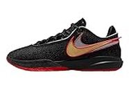 Nike Men's Lebron XX Black/Black-University Red (DJ5423 001) - 10