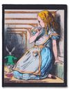 Alice im Wunderland Aufnäher viktorianisch weiß Kaninchen Abenteuer Lewis Carroll