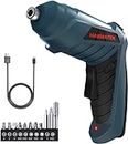 HANMATEK Electric Screwdriver, Cordless Drill Tool Rotated 90 and 180 Degrees with Rechargeable Battery & LED Light for Office and Home DIY