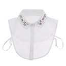 MYADDICTION Fake Collar Beads Crystal Half Blouse False Collar Dickey White Design 2 Clothing Shoes & Accessories | Womens Accessories | Other Womens Accessories