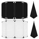 Juexica 1 Set 20 x 40 Inches DJ Booth Foldable Cover Screen and 2 Pieces Speaker Stand Cover Portable DJ Event Facade with White and Black Scrim 360 Degree Black Speaker Tripod Cover for DJ Event