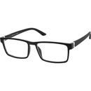 Zenni Men's Reading Prescription Glasses Rectangle Black Plastic Full Rim Frame