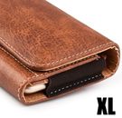for XL LARGE Phones - BROWN Leather PU Pouch Holder Belt Clip Loop Holster Case