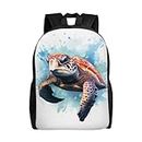 The Wolf With Blue Eyes Backpack For College High School,15.6-Inch Laptop,Bags Daypack,Oxford Cloth Bag For Work, Business, Travel, Sports, Sea Turtle Underwater, One Size