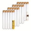 20pcs Clear Plastic Test Tubes With Cork Plugs, 15x100mm 10ml, Good Sealing, For Jewelry Seed Bead Powder Spice Liquid Storage, Laboratory Use Or Decoration