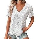 Womens Ruffle Sleeve Blouse Solid Color Silky Blouses 2023 Summer V Neck Casual Tops Loose Fit Elegant Work Office Shirts