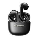 Yamdrok Y1 Bluetooth 5.3 Earphones, 13mm Driver Stereo Sound Deep Bass, 4 Mics Call Noise Cancelling Wireless Earbuds, Semi in-Ear Headphones, Game Mode, Touch Control, 30H, for Andriod/iOS (Black)