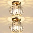 Fyier lampadario cristallo apparecchi di illuminazione da soffitto, confezione da 2 semi montaggio a filo oro